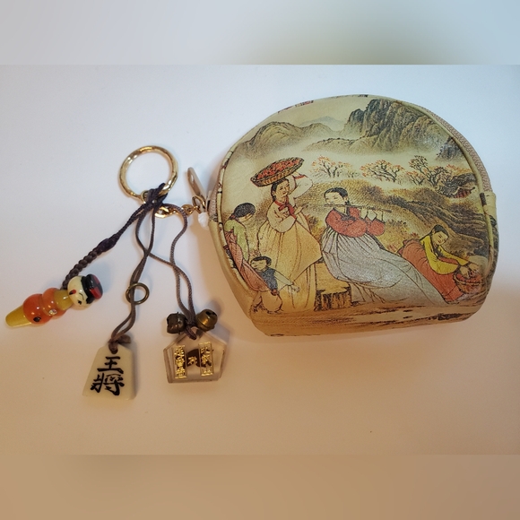 Vintage Japanese Coin Purse Cherry Blossom Art, Japan Yen, 4 inches - Picture 5 of 5